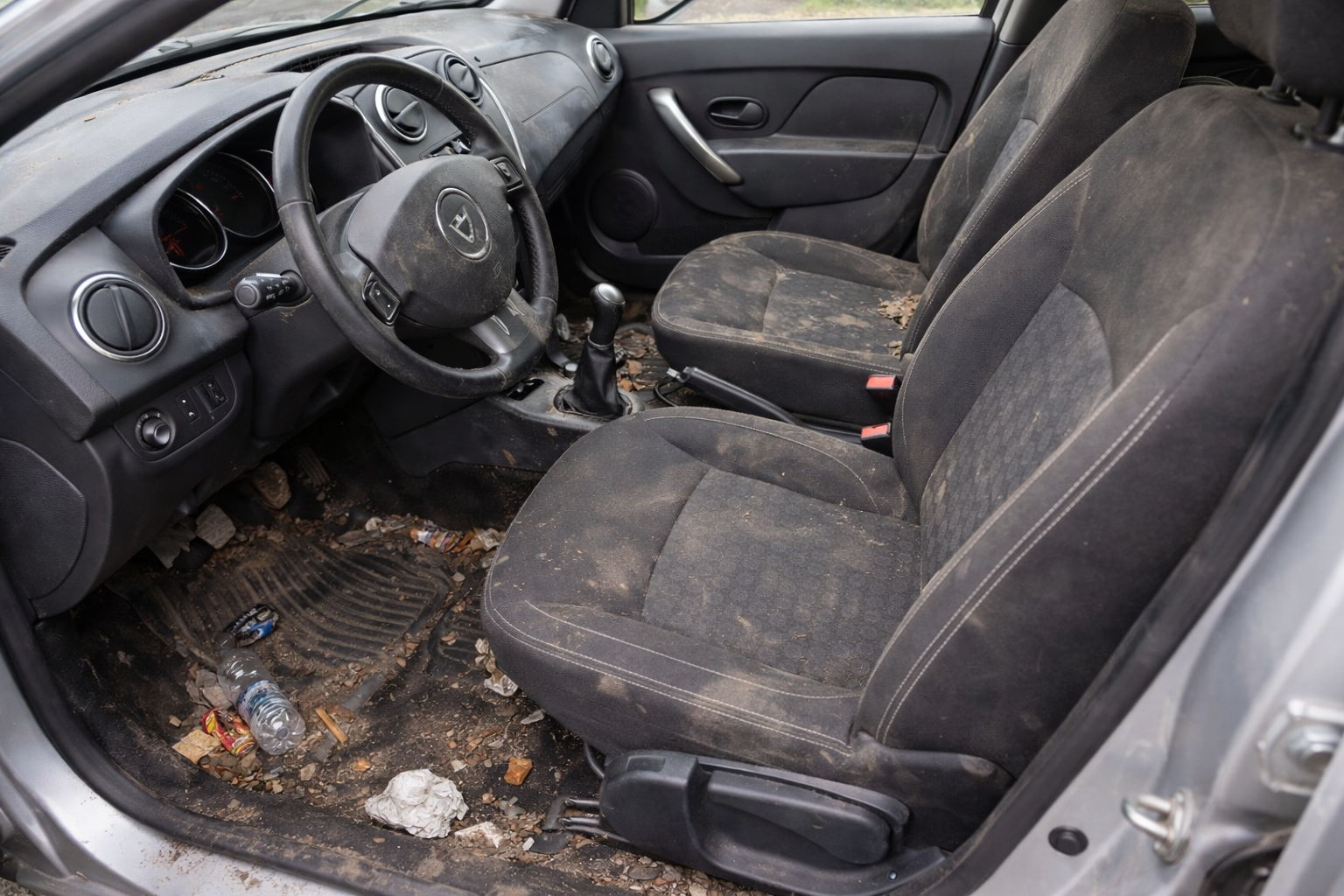 Avant : véhicule avant nettoyage